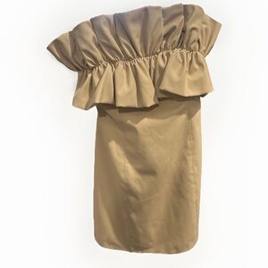 DO+BE Beige Ruffle Mini Dress